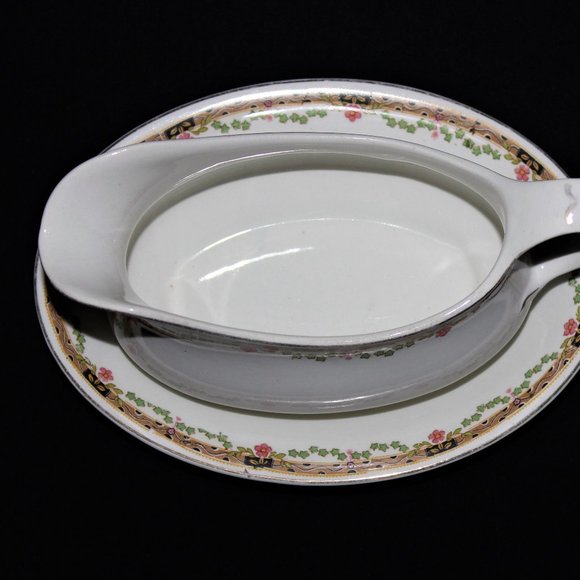 Antique Alfred Meakin Gravy Boat with Underplate - Picture 7 of 11